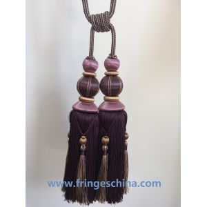 Hot selling custom long tassel fringe trimming for curtain attractive tieback hanging ball