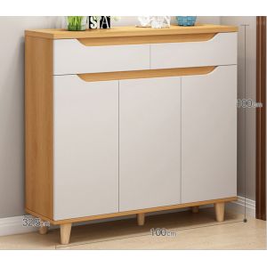 Eco - Friendly Melamine Shoe Shelves / Simple Style White Shoe Storage Cabinet