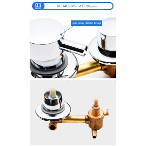 Brass Material Shower Mixer Valve , Hot Cold Mixing Valve With 2 / 3 / 4 / 5