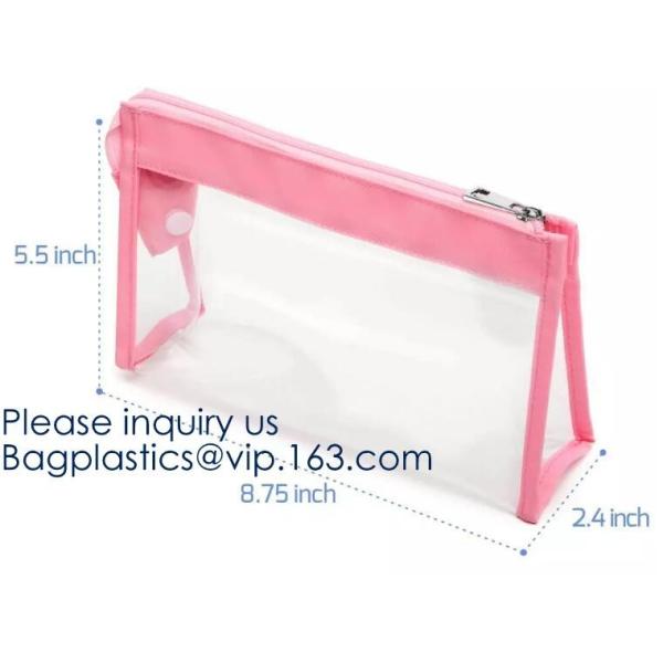 Zipper Flat Stationary Bag Pencil Bags With Zipper,PVC/EVA Toiletry Bag Zipper Closure,Travel Cosmetic Toiletry Bag