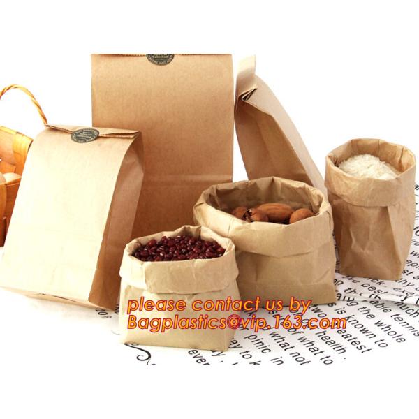 Quality 70g food grade brown kraft paper bag with customized logo printing, Pinch Bottom Paper Bag, Greaseproof Paper Bag with wholesale