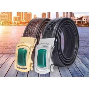China New alligator leather fashion casual belt alloy automatic buckle crocodile men's belts on sale