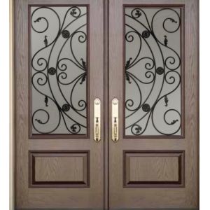 China Anti Corrosion Wrought Iron Glass 0.6cm Inserts For Doors Rectangle on sale