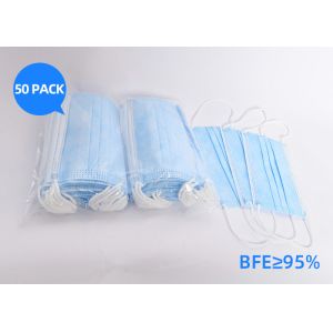 Anti Bacteria Disposable Non Woven Face Mask With Elastic Ear Loop 3 Ply Face