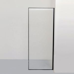 Elegant Customized Logo French Shower Screens with Black Patterns and Tempered