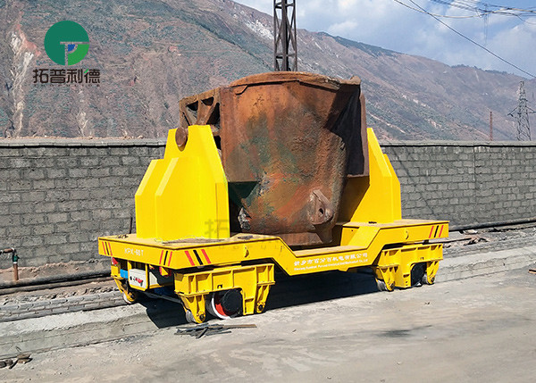 60T Scrap Handling Battery Driven Self Propelled Transfer Trolleys For Steel