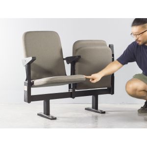 Folding Fabric Beam Mounted Stadium VIP Chair With Armrest