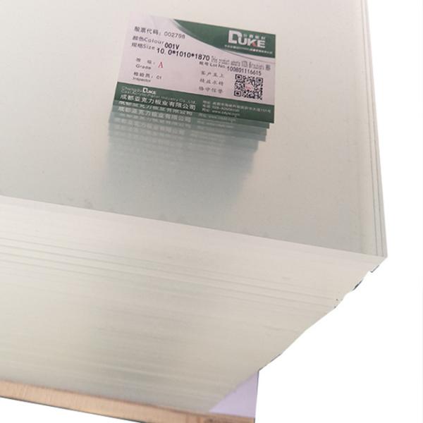 1220*2440mm Cast PMMA Clear Acrylic Sheet Customized Color 20mm 15m