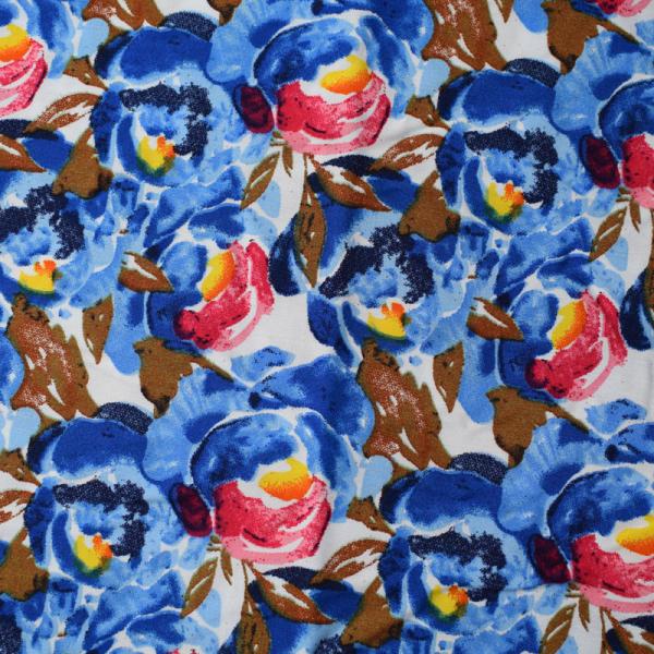 Modern Flower Pattern Printed bamboo rayon fabric