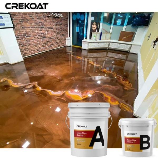 Quality High Gloss Metallic Epoxy Floor Coating Commercial Settings Lava Like Appearance wholesale