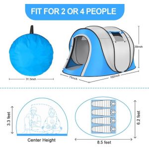 102*75*39Inch Single Layer Silver Backing Polyester 210T Waterproof Pop Up