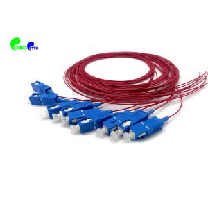 SC Fiber Pigtail 2m SM G657A 9/ / 125 Simplex 900μm red Color LSZH TIght buffer