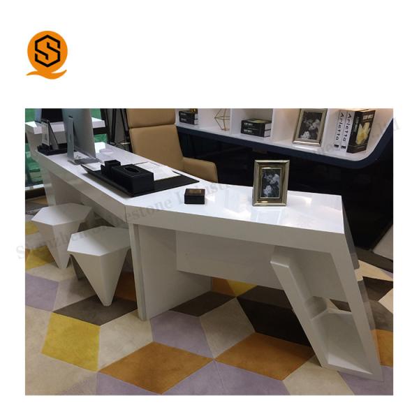 Exquisite Workmanship Office Desk And Cabinet Combo With Artificial Stone