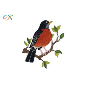 Cheap Iron On Backing Bird Embroidered Cloth Patches Custom Design For Garment for sale