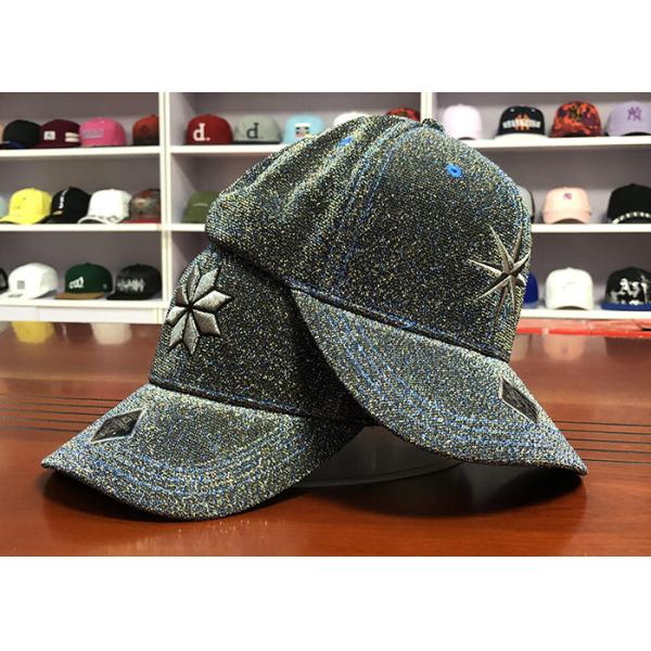 Quality ODM Sports Dad Hats Adjustable ACE Bling Structured Metal Thread 3D Embroidery Flower wholesale