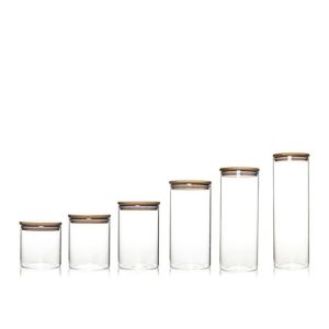 Custom Design Jar Food Storage Canister Transparent Borosilicate Glass With