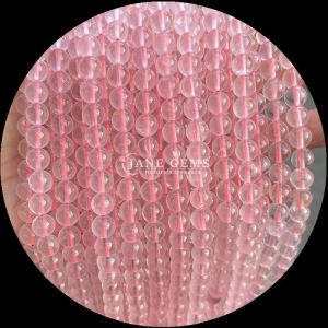 Round Beads in Assorted Colors Natural Rose Quartz Golden Rutilated Quartz for