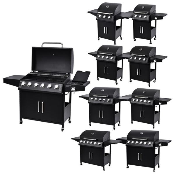Quality Powder Coated Outdoor Camping Barbecue Grills Smoker Portable Smokeless Bbq Gas Grills With Trolley wholesale