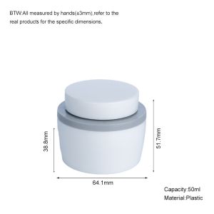 50g Oval Shape White Smooth Plastic Bottle With White Lid For Empty Cream Jar