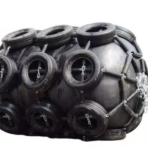 ISO17357 Yokohama Marine Fenders With Aircraft Tires For STS Operations