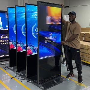 Cheap Interactive Floor Standing Touch Screen Kiosk Media Player 100 Inch 85 Inch 75 Inch 65 Inch for sale