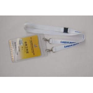 Polyester / ABS Material Badge Holders Lanyards For School Id