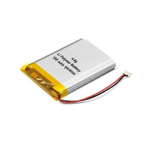 Customized 4.6g Li Polymer Battery with 150mAH Standard Capacity and Lightweight