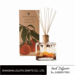 Wooden Top Lid Wooden Reed Diffuser Reed Diffuser With Dry Fruit And Flower And Folding Box