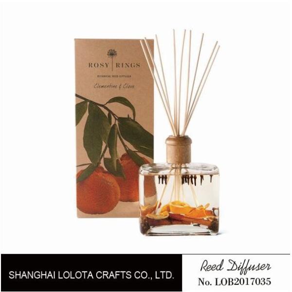 Quality Wooden Top Lid Wooden Reed Diffuser Reed Diffuser With Dry Fruit And Flower And Folding Box wholesale