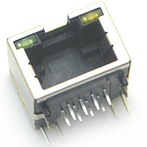 Cheap 8P8C rj 45 ethernet connector short type with led with shie jack modular 1ports right angel through hole type for sale