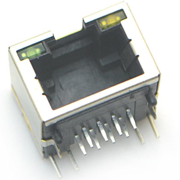 8P8C rj 45 ethernet connector short type with led with shie jack modular 1ports