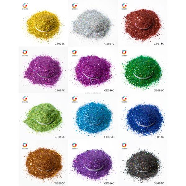 PET Hexagonal Laser Chunky Glitter Mix Powder For Holiday Decoration Nails