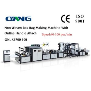 China Multi Function High Speed Non Woven Bag Making Machine With Handle Fix Device on sale