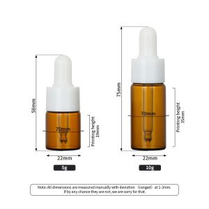 Engraving Cosmetic Dropper Bottle 1oz Capacity Amber Clear Round