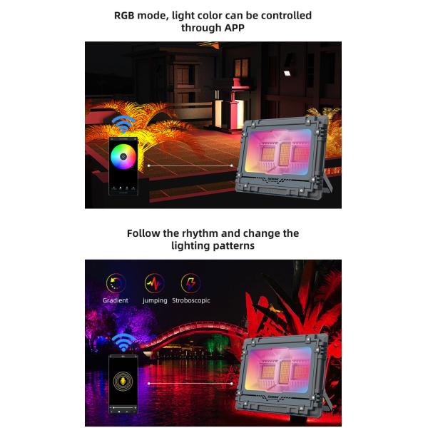 RGB Led Solar Flood Light 200w 300w 500w 800w Solar Building Light