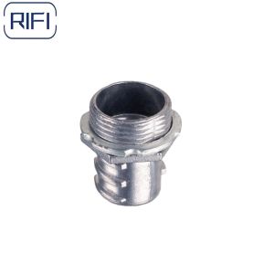 China Flexible Metal 1 Inch Conduit Fittings Zinc Screw In Connector on sale