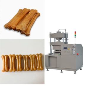 China Newly Designed PLC Hydraulic Dog Bone Making Machine Pet Food Processing Equipment CE on sale