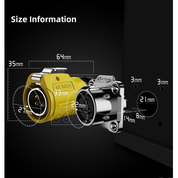 Cnlinko LP20 DC AC IP68 3 Pin Inline Screw Power Cable Electric Waterproof