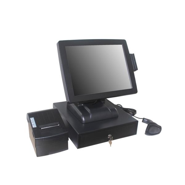 15 Inch Retail Cash Register , Resistive Touch Screen Restaurant Pos System