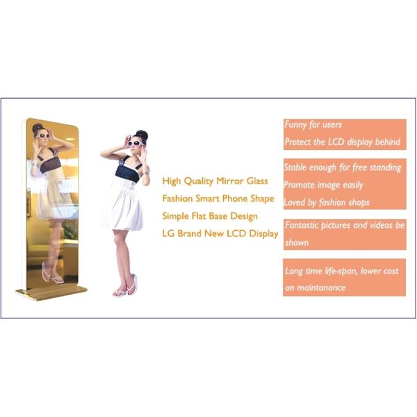 Indoor Standing Digital Signage Kiosk LCD Magic Advertising Smart Touchscreen Mirror Kiosk