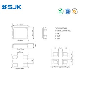 SMD 4 Pads 3225 MEMS Oscillator 33.33333MHz 1.8V for Ethernet Applications -40-