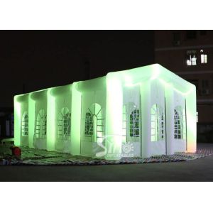 12x6m big blow up inflatable wedding party tent with LED light, movable doors N