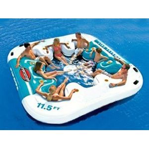 Water Proof Fiesta Inflatable Floating Island , Family Inflatable Boat