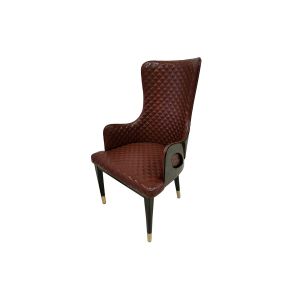 China High Back 104cm Wrought Iron Upholstered Dining Chairs on sale