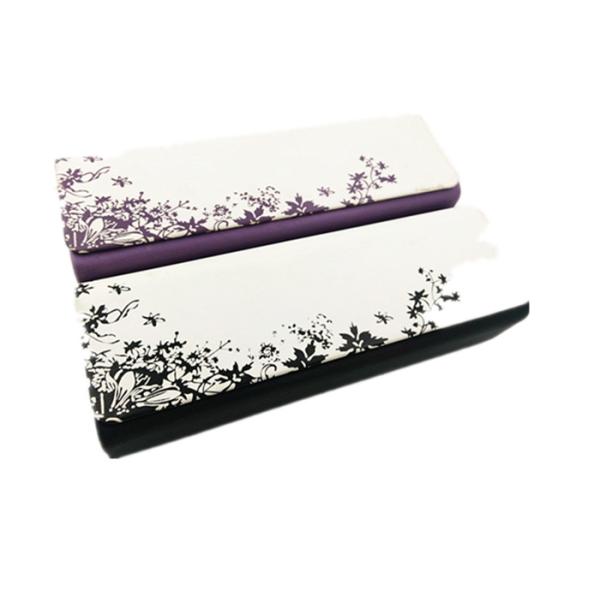 White Eyeglasses Iron Optical Glasses Case With Elegant Flowers Printing