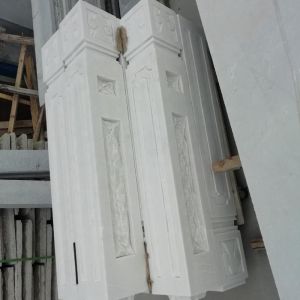 Handrails Marble Stone Sculpture Railing Ornament Craft White Stone Bridge Hotel