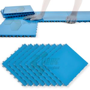 Temporary Modular Blue Solid Plastic Floor Portable Outdoor Roller Skate Futsal Court Assembled Sports Flooring