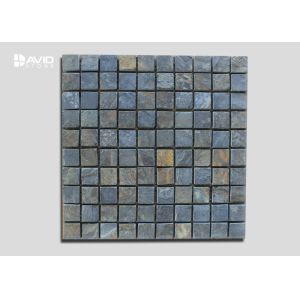 121 Pcs Elegant Slate Mosaic Tile Sheets , Mosaic Bathroom Tiles Assorted Color