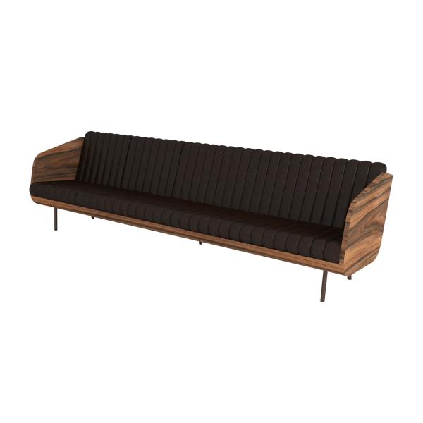 Quality Custom Restaurant Wood Bench Seating With Arm , Wooden Booth Seating Sofa wholesale