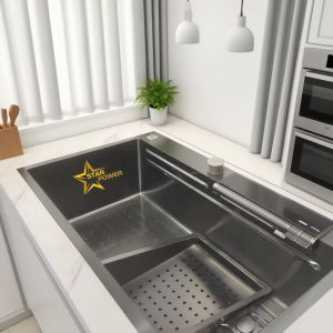 Grey Stainless Steel Kitchen Sink Partition 11kg Load Capacity